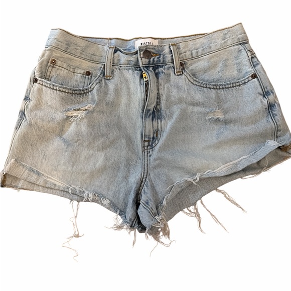 Pistola Light Blue Jean Shorts | Pistola Kylee Relaxed High Rise - Picture 4 of 8